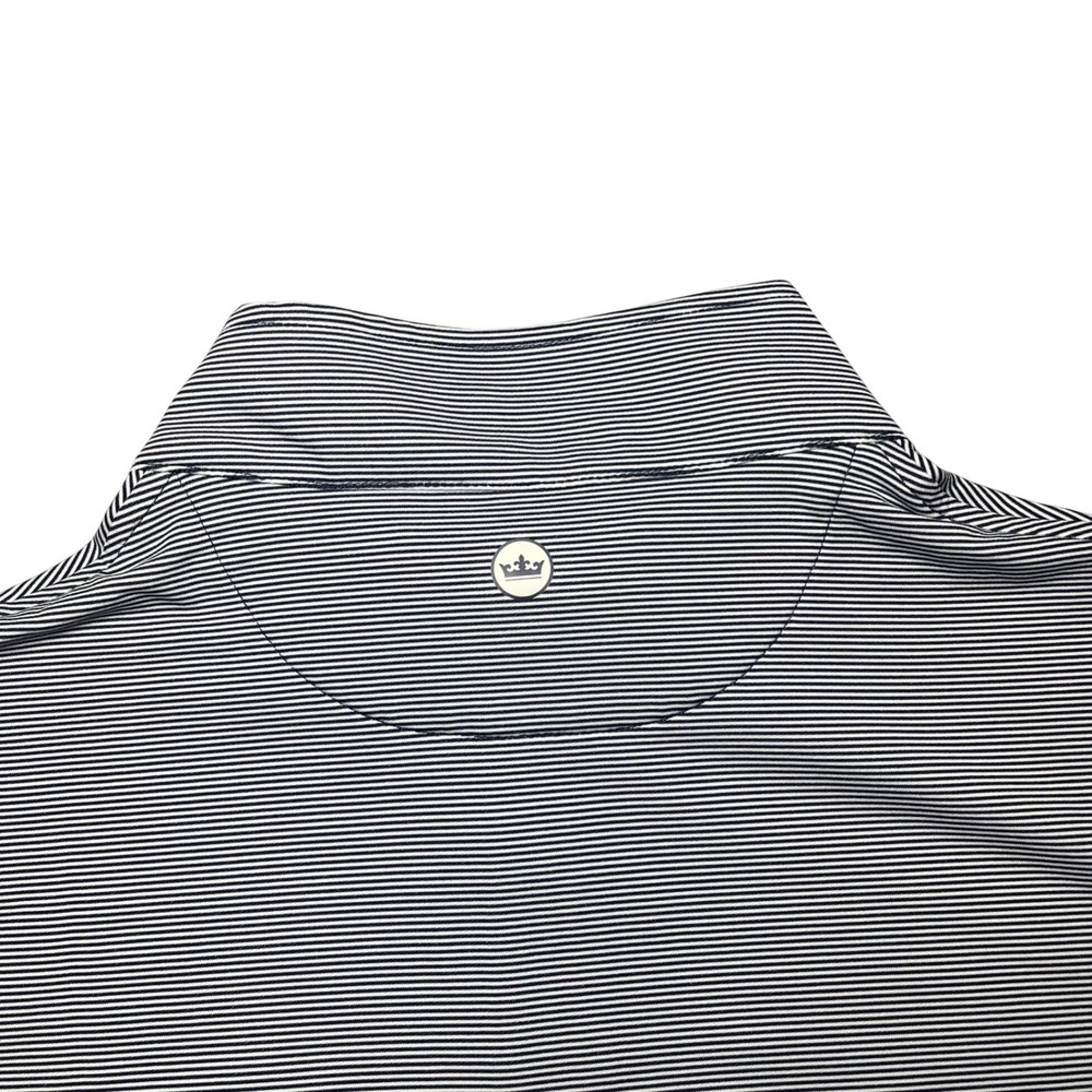 Peter Millar Quarter Zip Pullover Mens XXL Navy White Striped Performance B Logo - Picture 4 of 9